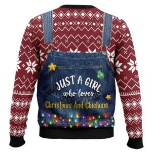 Just A Girl Who Loves Chickens Ugly Christmas Sweater1