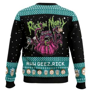 Rick And Morty Aww Geez Rick Ugly Christmas Sweater1