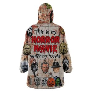 This Is My Horror Movie Watching Hoodie Blanket2