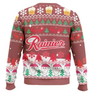 Rainier Beer Santa Claus Ugly Christmas Sweater1