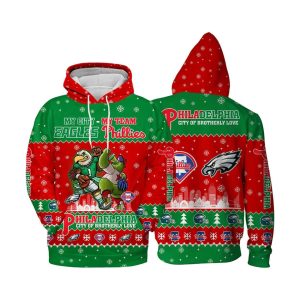 Eagles Phillies My City My Team Christmas Hoodie