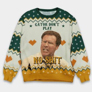 Allen Gamble The Other Guys Gator Don’t Play No Shit Ugly Christmas Sweater