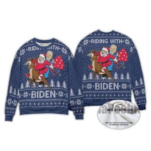 2025 Santa Claus Riding With Joe Biden Ugly Christmas Sweater 2 Santa Claus Riding With Joe Biden Ugly Christmas Sweater2