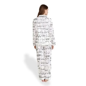 Breast Cancer Awareness Pink Ribbon Satin Pajama Set3