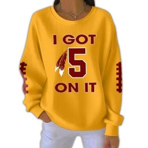 Commanders I Got 5 On It Pit Striped Sweatshirt1