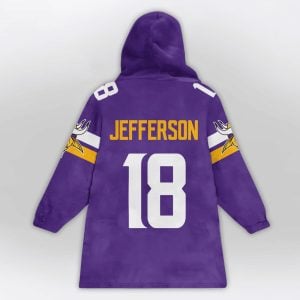Jefferson 18 Vikings Purple Reign Blanket Hoodie 2 Jefferson 18 Vikings Purple Reign Blanket Hoodie2