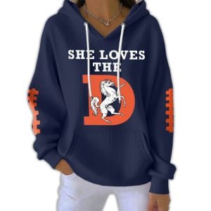 She Loves The Broncos Pit Striped Hoodie2