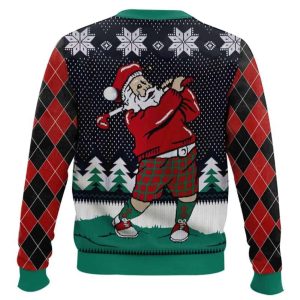 Santa Love Golf Ugly Christmas Sweater1