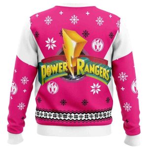 Mighty Morphin Power Rangers Pink Ugly Christmas Sweater1