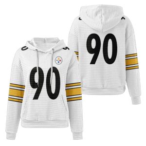 Steelers TJ Watt 90 Salute To Service Waffle Hoodie2