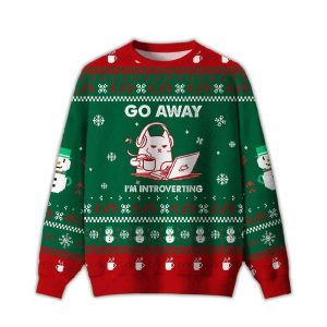 2025 Go Away I’m Introverting Ugly Christmas Sweater