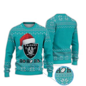 Raiders Santa Hat Ho Ho Ho Ugly Christmas Sweater