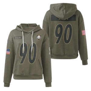 Pittsburgh TJ Watt 90 Salute To Service Waffle Hoodie