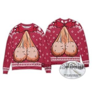Festive Balls Inappropriate Xmas Ugly Christmas Sweater2