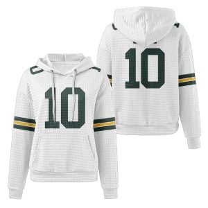Packers Jordan Love 10 Waffle Hoodie1