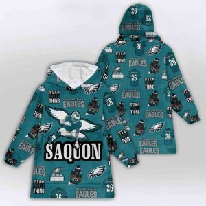 Saquon Barkley 26 Philadelphia Football Unisex Blanket Hoodie