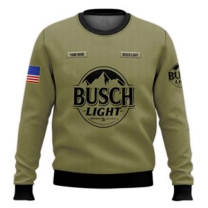 Busch Light Camo Custom Name Ugly Christmas Sweater