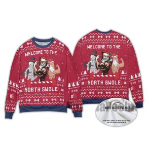 North Swole Santa Snowman Reindeer Ugly Sweater3