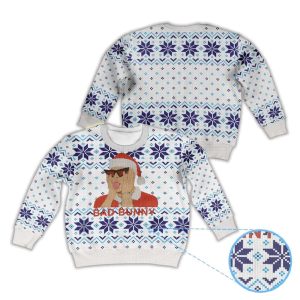 Bad Bunny In Santa Hat Ugly Christmas Sweater1