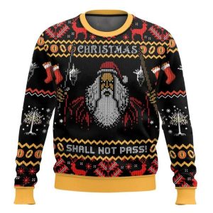 Gandalf Claus You Shall Not Pass The Lord Of The Rings Ugly Christmas Sweater