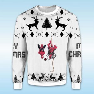 2025 Deadpool And Spider Man Ugly Christmas Sweater 1 Deadpool And Spider Man Ugly Christmas Sweater1