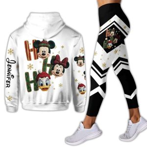 Merry Christmas Personalized Mouse Ho Ho Ho Hoodie and Leggings