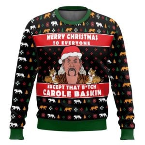 Joe Exotic Merry Christmas Tiger King Ugly Christmas Sweater