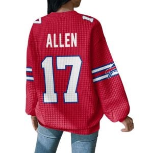 Buffalo Josh Allen 17 Waffle Sweatshirt 1 Buffalo Josh Allen 17 Waffle Sweatshirt1