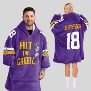 Jefferson 18 Vikings Hit The Griddy Blanket Hoodie 3 Jefferson 18 Vikings Hit The Griddy Blanket Hoodie3