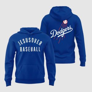 2025 Dodgers Jesus Over Baseball Hoodie