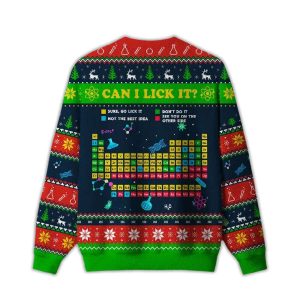 2025 Can I Lick It Periodic Table Ugly Christmas Sweater 1 Can I Lick It Periodic Table Ugly Christmas Sweater1
