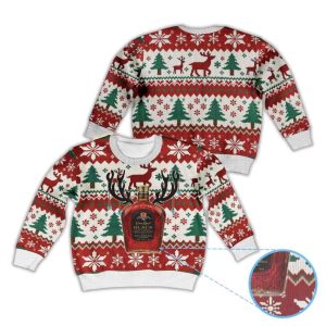 Reindeer Snowflake Crown Royal Black Ugly Christmas Sweater1