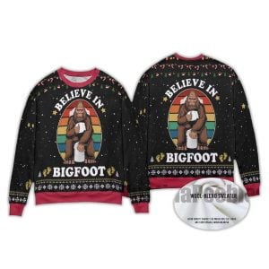 Funny Bigfoot Toilet Christmas Ugly Sweater