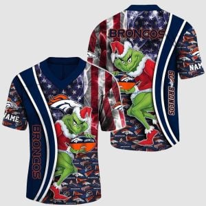 2025 Broncos Merry Grinchmas American Flag Jersey