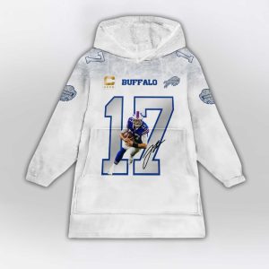 Captain Josh Allen 17 Bills Rivalries Cold Front Signature Blanket Hoodie1