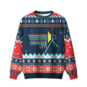 Retro NASA Voyager Spacecraft Ugly Christmas Sweater