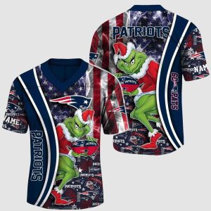 2025 Patriots Merry Grinchmas American Flag Jersey