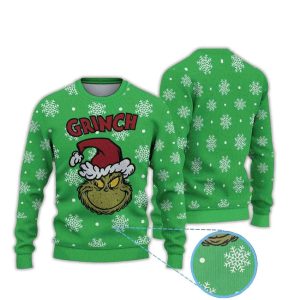 Santa Hat Grnch Ugly Christmas Sweater
