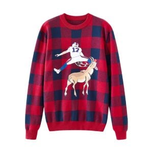 Bills Josh Allen Jumping Over Rudolph Ugly Christmas Sweater