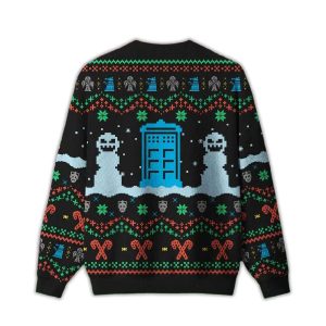 2025 Doctor Who Black Ugly Christmas Sweater 1 Doctor Who Black Ugly Christmas Sweater1