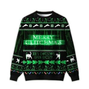 The Matrix Merry Glitchmas Ugly Christmas Sweater