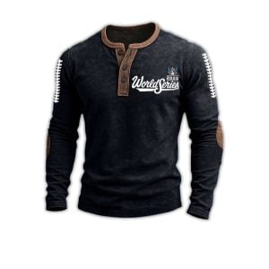 Blue Jays 2025 World Series Baseball Print Henley T-Shirt 2 Blue Jays 2025 World Series Baseball Print Henley T Shirt2