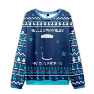 Hello Darkness My Old Friend Blue Ugly Chirstmas Sweater