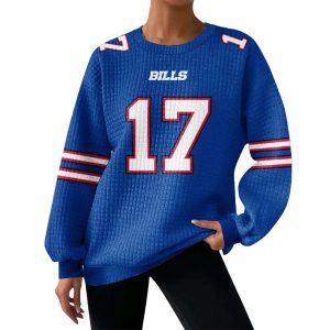 Buffalo Josh Allen 17 Waffle Sweatshirt 2 Buffalo Josh Allen 17 Waffle Sweatshirt2
