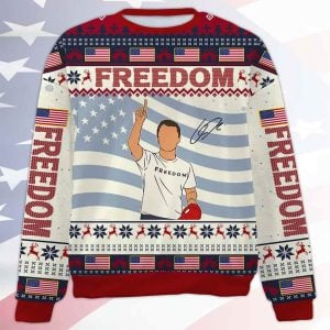 2025 Freedom Charlie Kirk Ugly Christmas Sweater