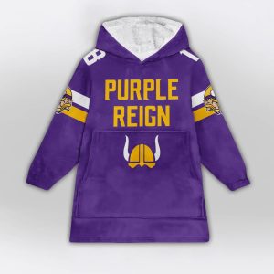 Jefferson 18 Vikings Purple Reign Blanket Hoodie 1 Jefferson 18 Vikings Purple Reign Blanket Hoodie1