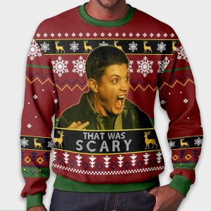 Dean Winchester That Was Scary Ugly Christmas Sweater1