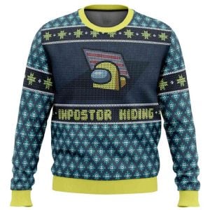 2025 Impostor Hiding Among Us Ugly Christmas Sweater