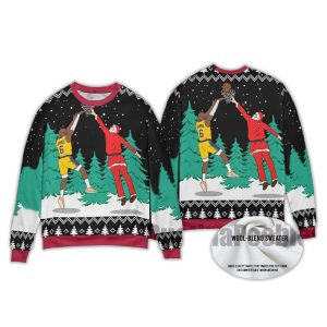 2025 Santa Dunking Lebron James Ugly Christmas Sweater 1 Santa Dunking Lebron James Ugly Christmas Sweater1