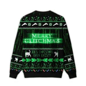 The Matrix Merry Glitchmas Ugly Christmas Sweater1